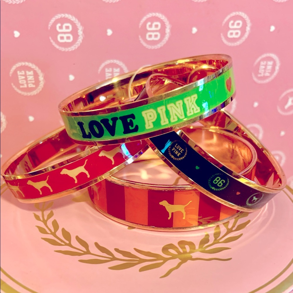 4 Vintage Pink Victoria’s Secret bangle bracelets